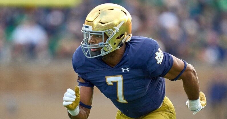 Isaiah Foskey Signed Notre Dame Fighting Irish Jersey (JSA COA) Senior Def, End