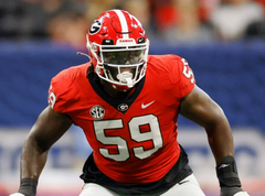 Broderick Jones Signed Georgia Bulldogs Jersey (JSA COA) Steeler 2023 1st Rnd Pk