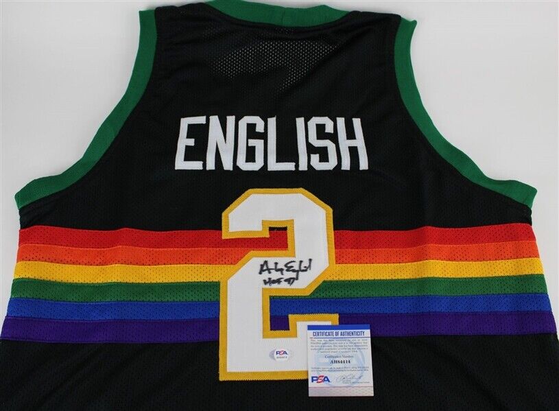 Alex English Signed Denver Nuggets Jersey (PSA COA) 8xNBA All-Star (1982–1989)