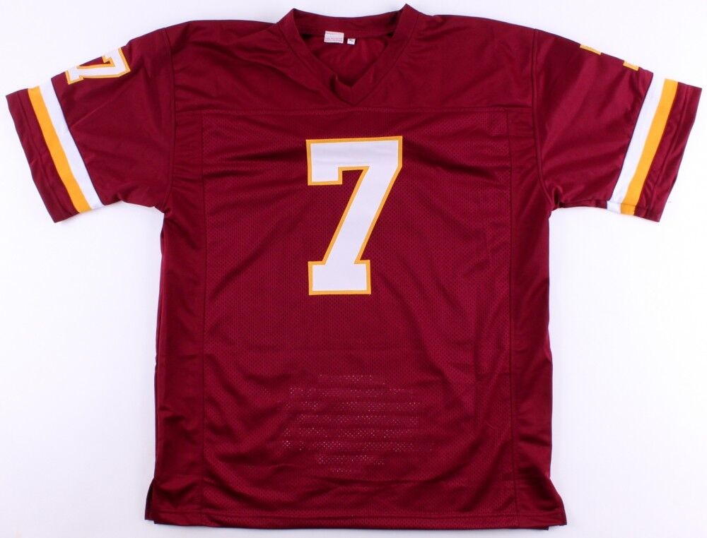 Joe Theismann Signed LE of 77 / Redskins Career Highlight Stat Jersey (PSA COA)