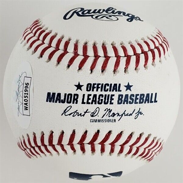 Bill Mazeroski "HOF 01" Signed OML Baseball (JSA COA) Pittsburgh Pirates HOF 3.B