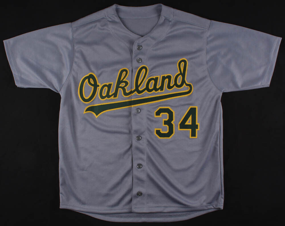 Dave Stewart Signed Oakland Athletics Gray Jersey (JSA COA) 3xWorld Series Champ