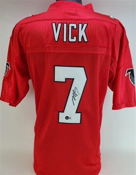 Michael Vick Signed Atlanta Falcons Red Home Jersey (Beckett) 4×Pro Bowl Q.B.