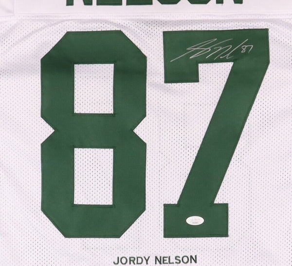 Jordy Nelson Signed 35.5x43.5 Custom Framed Jersey Display (JSA