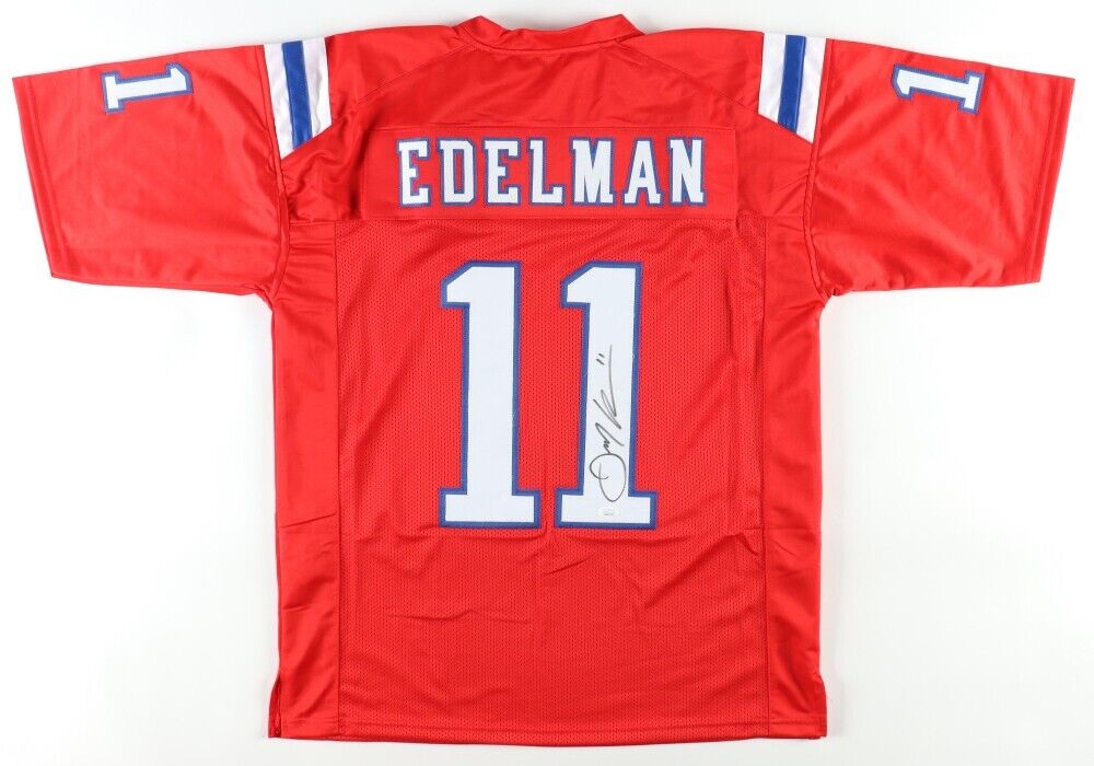 Julian Edelman Signed New England Patriots Red 1985 Throwback Jersey (JSA COA)