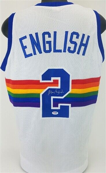 Alex English Signed Denver Nuggets Jersey (PSA COA) 8xNBA All-Star (1982–1989)