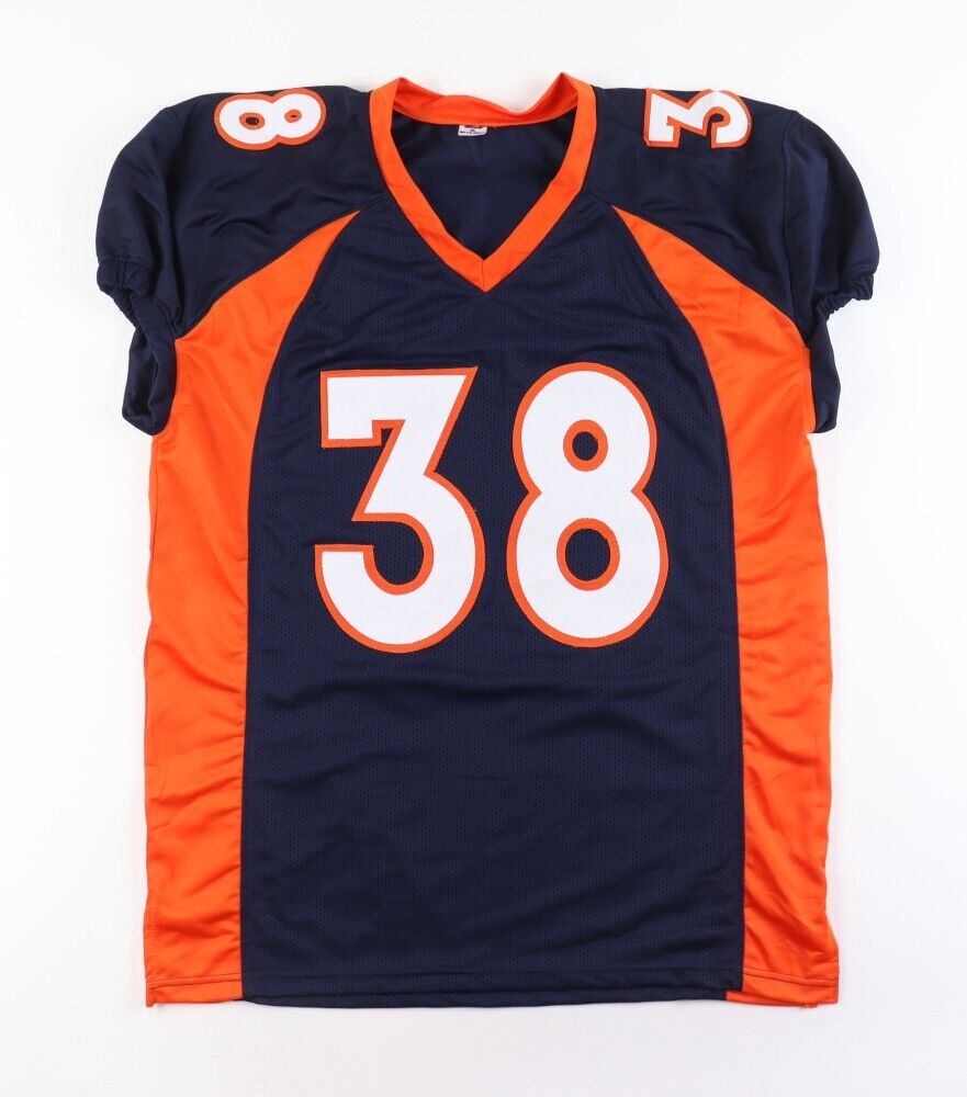 Jaleel McLaughlin Signed Denver Broncos Blue Jersey (JSA COA) Ex-Notre Dame RB