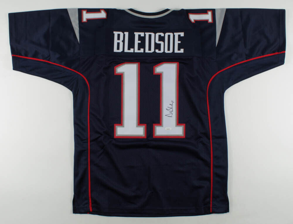 Drew Bledsoe Signed New England Patriots Jersey (JSA COA) Super Bowl XXXVI Q B