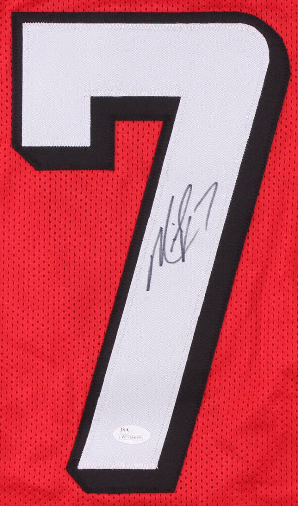 Michael Vick Signed Atlanta Falcons Red Jersey (JSA COA) 4×Pro Bowl Q.B.