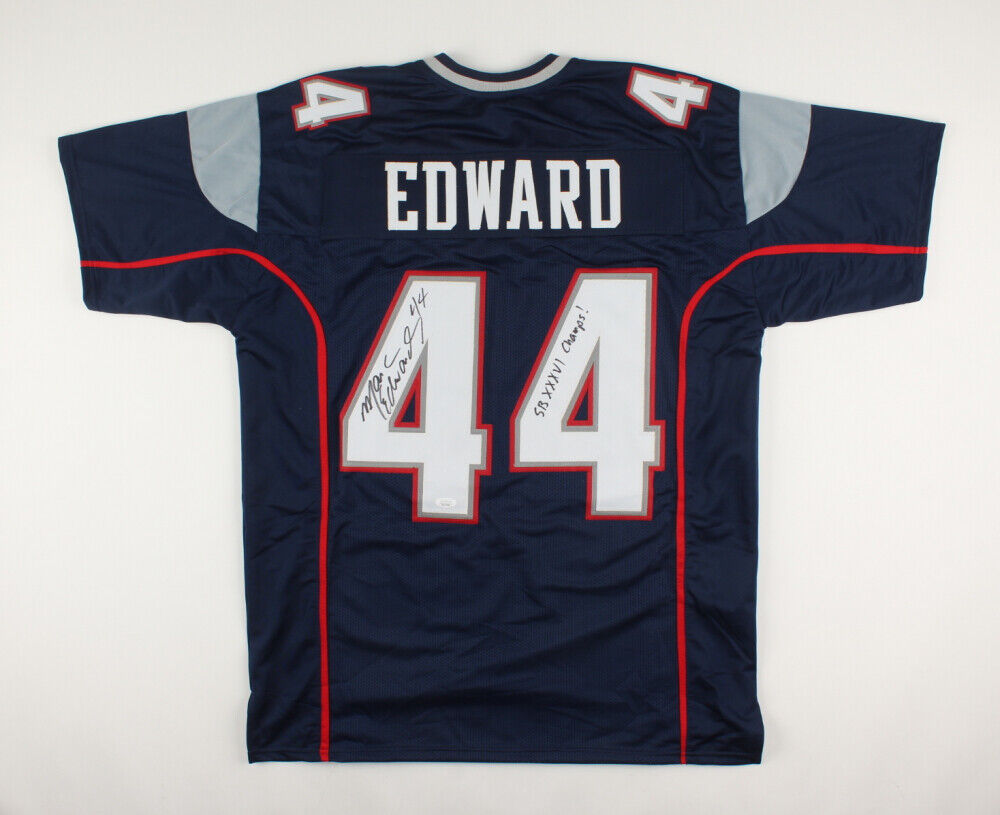 Marc Edwards Signed New England Patriots Jersey Inscribed SB XXXVI Champs! (JSA)