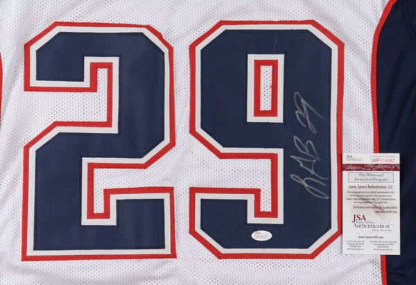 LeGarrette Blount Signed New England White Football Jersey (JSA) — RSA