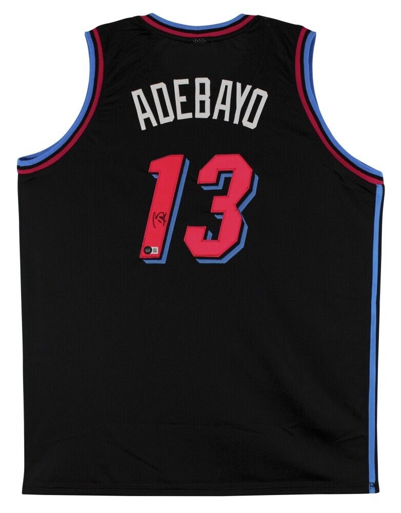 Bam Adebayo Signed Heat, Miami Vice Style Jersey (Beckett) 2017 1st Round Pick
