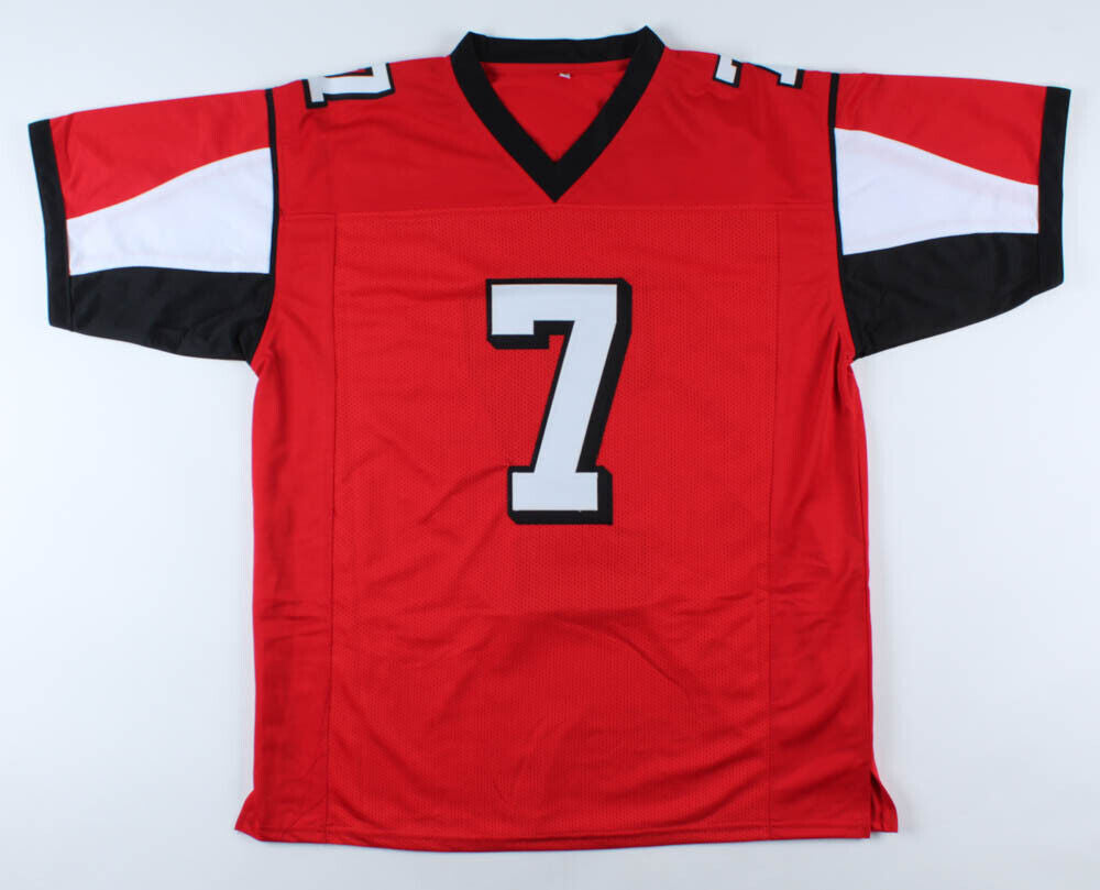 Michael Vick Signed Atlanta Falcons Red Jersey (Beckett COA) 4×Pro Bowl Q.B.