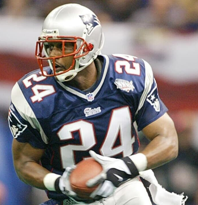 Ty Law Signed New England Patriots White Jersey (Beckett) 3xSuper Bowl Champion