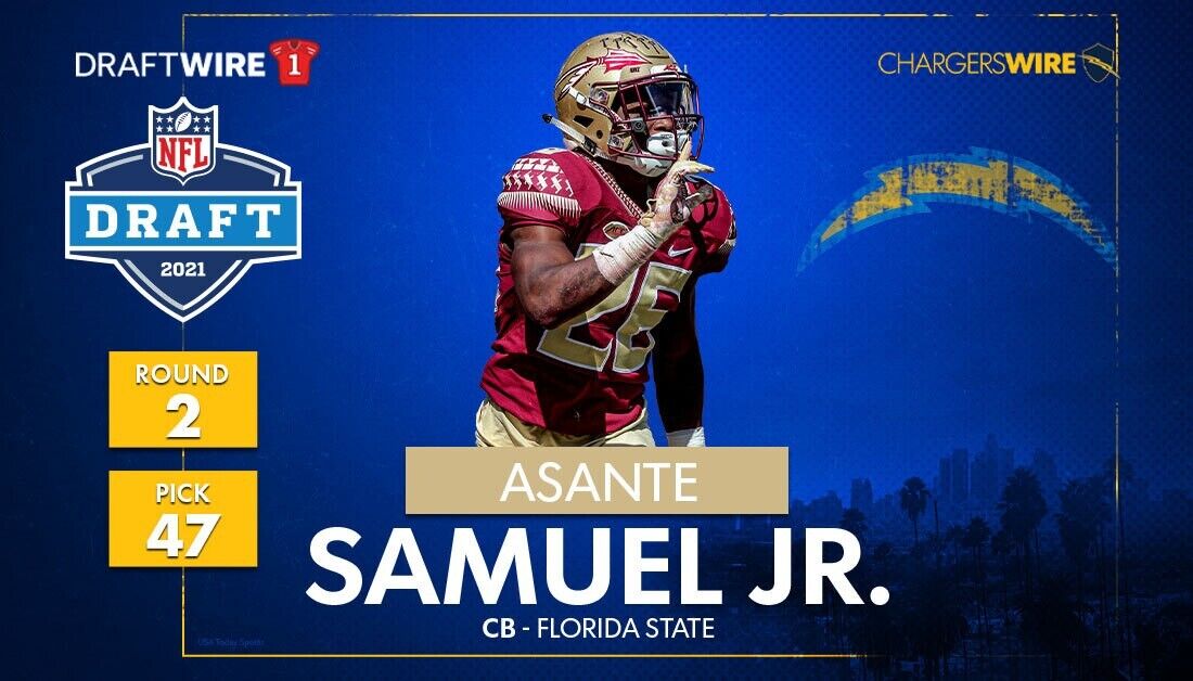 Asante Samuel Jr. Signed Los Angeles Charger Jersey (JSA COA) 2021 2nd Round Pck