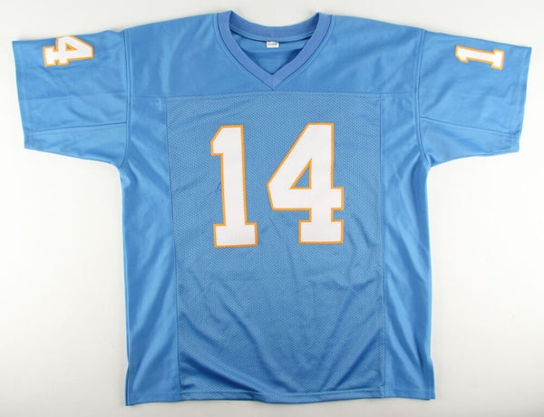 14 DAN FOUTS San Diego Chargers NFL QB Blue Throwback Jersey