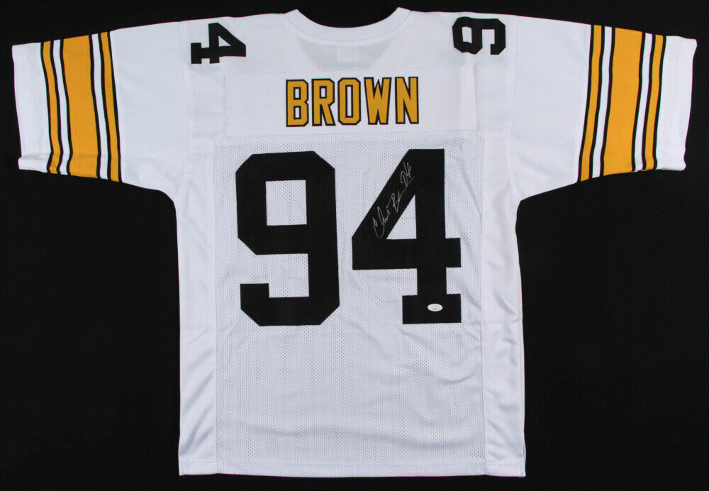 Chad Brown Signed Pittsburgh Steelers Jersey (JSA COA) 3×Pro Bowl Linebackr
