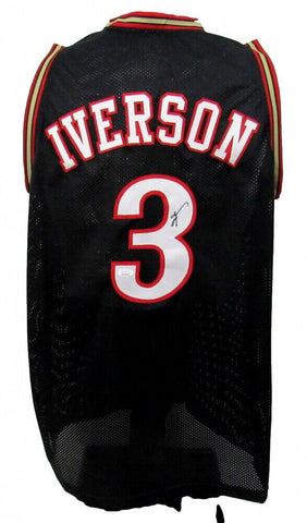 Allen Iverson Signed Philadelphia 76ers Black Jersey (JSA COA) #1 Pk 1996 Draft