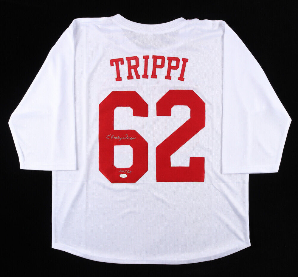 Charley Trippi Signed Chicago Cardinal Jersey Inscd "HOF 68"(JSA) NFL Champ 1947