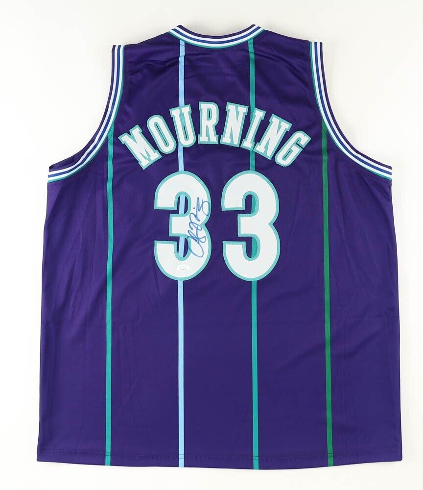 Alonzo Mourning Signed Charlotte Hornets Jersey (JSA) 7×NBA All-Star Center