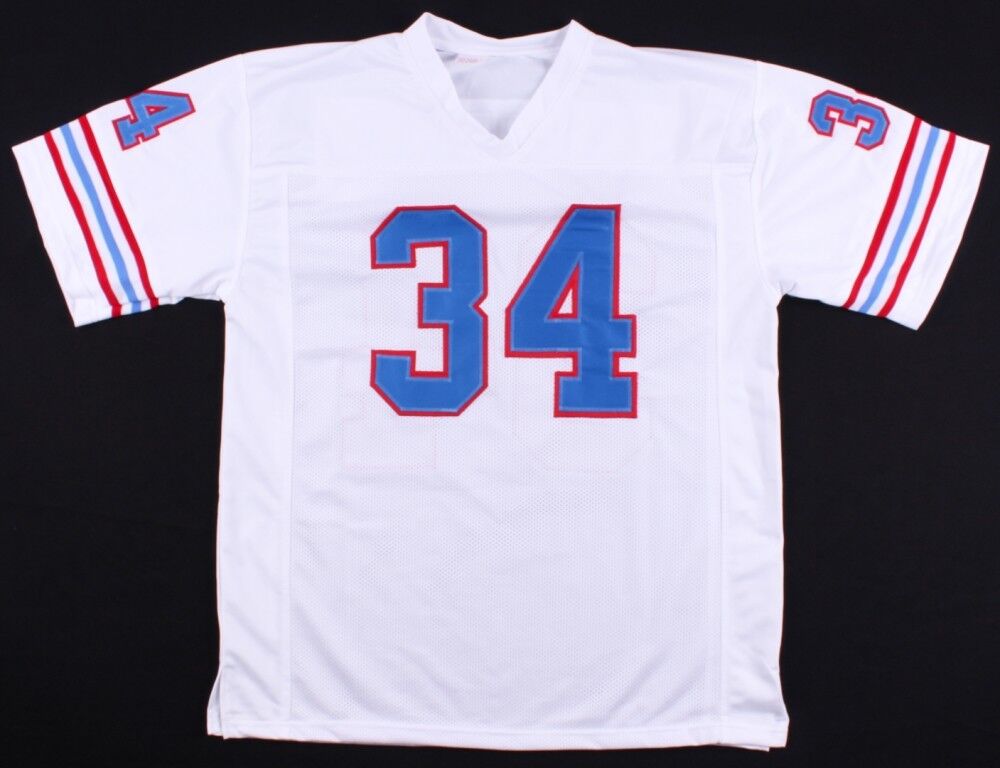 Earl Campbell Signed Houston Oilers Career Stat Jersey (PSA COA) 5×Pro Bowl R.B.