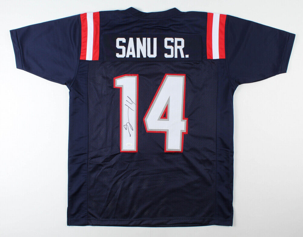 Mohamed Sanu Signed Patriots Blue Jersey (JSA COA)  New England All Pro W.R.