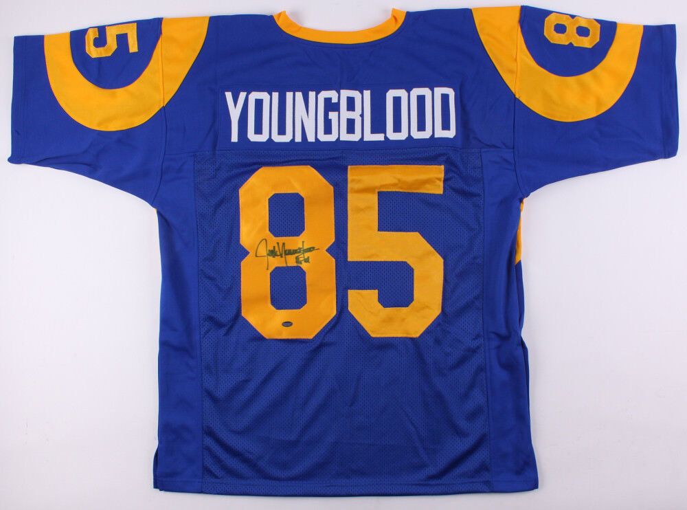 Jack Youngblood Signed Los Angeles Rams Jersey (Schwartz COA) 7×Pro Bowl D.E