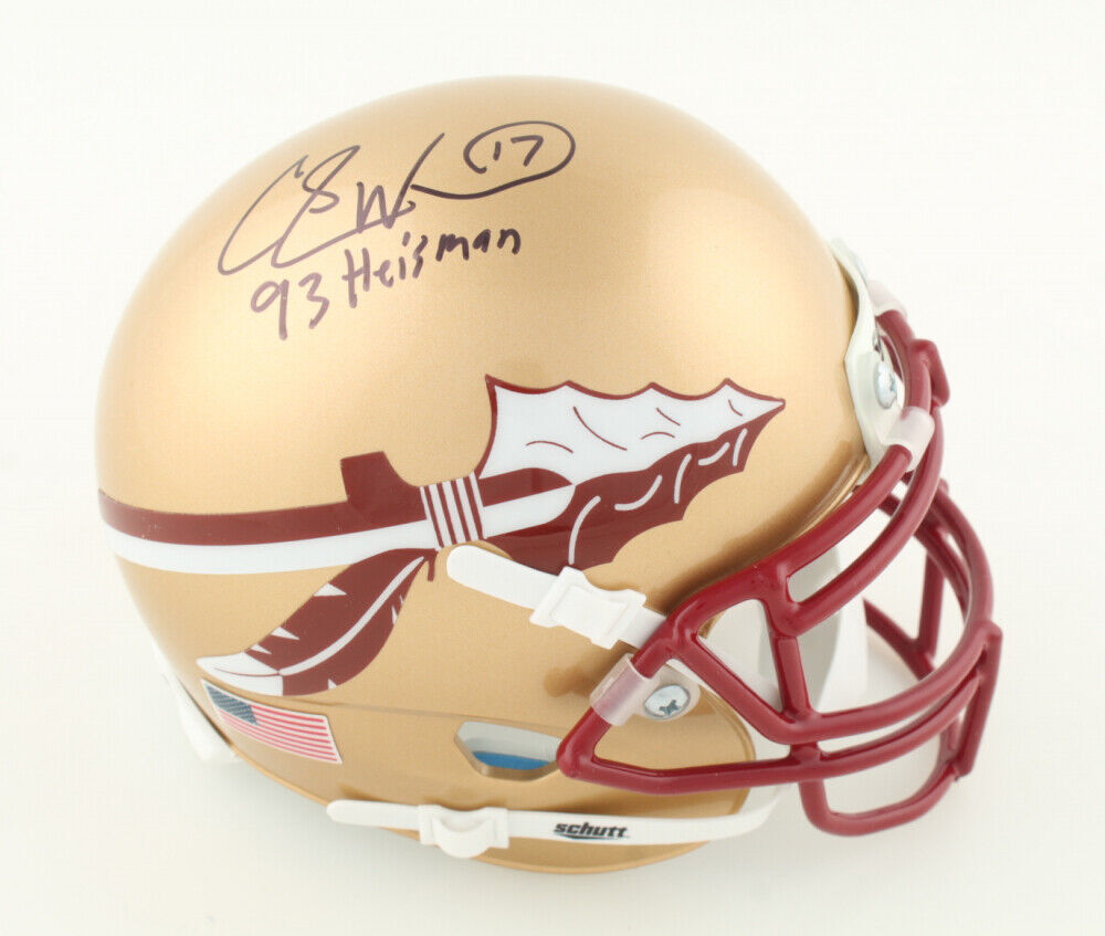 Charlie Ward Signed Florida State Seminoles Mini Helmet Inscd "'93 Heisman" FSU