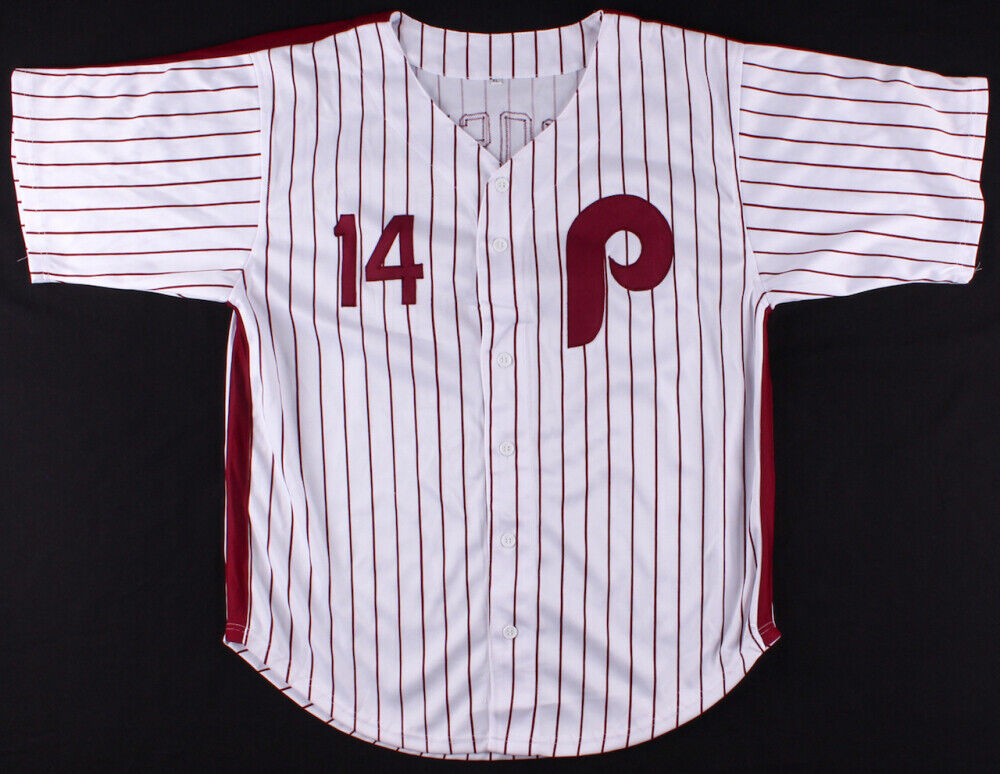 Pete Rose Signed Philadelphia Phillies Pinstriped Jersey Inscribed "4256"(JSA)