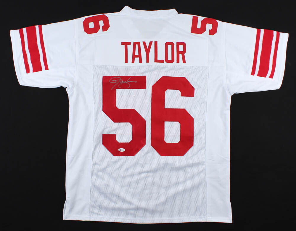 Lawrence Taylor Signed New York Giants Jersey (Beckett COA) 2×Super Bowl Champ