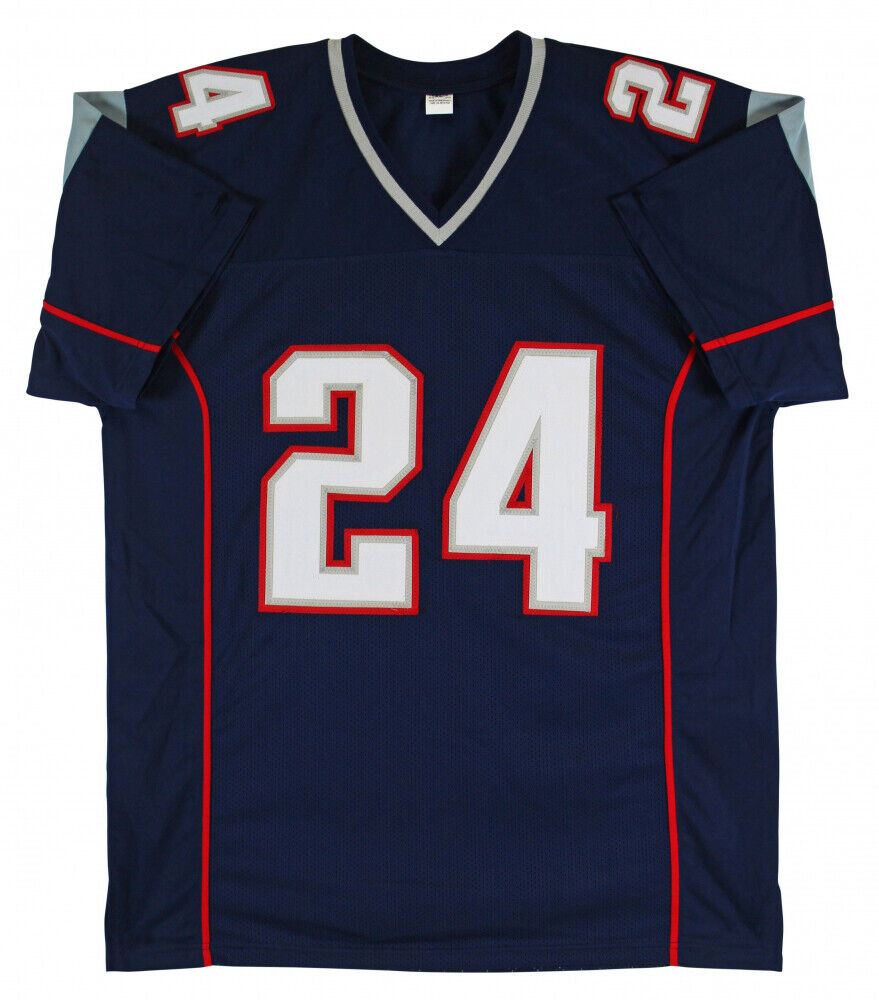 Ty Law Signed New England Patriot Jersey (Beckett) 3xSuper Bowl Champ / Def Back