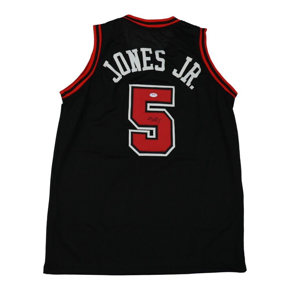 Derrick Jones Jr Signed Chicago Bulls Black Jersey (PSA) Ex-UNLV / Power Forward