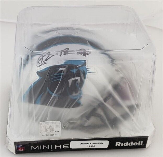 Derrick Brown Signed Carolina Panthers Mini Helmet (JSA COA) Auburn Def. Tackle