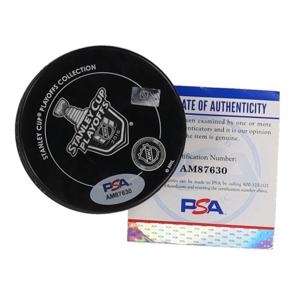 Chris Kunitz Signed 2016 Penguins Stanley Cup Champions Logo Puck (PSA COA)