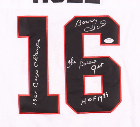 Bobby Hull Signed Chicago Blackhawks CCM Jersey 3xInscibed (PSA COA)