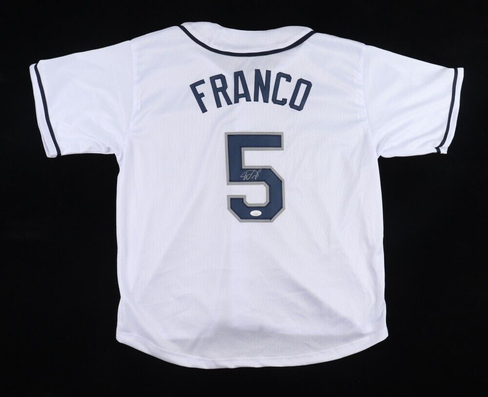 Wander Franco Signed Rays Jersey (JSA) Tampa Ray 2021 Rookie Phenom Shortstop