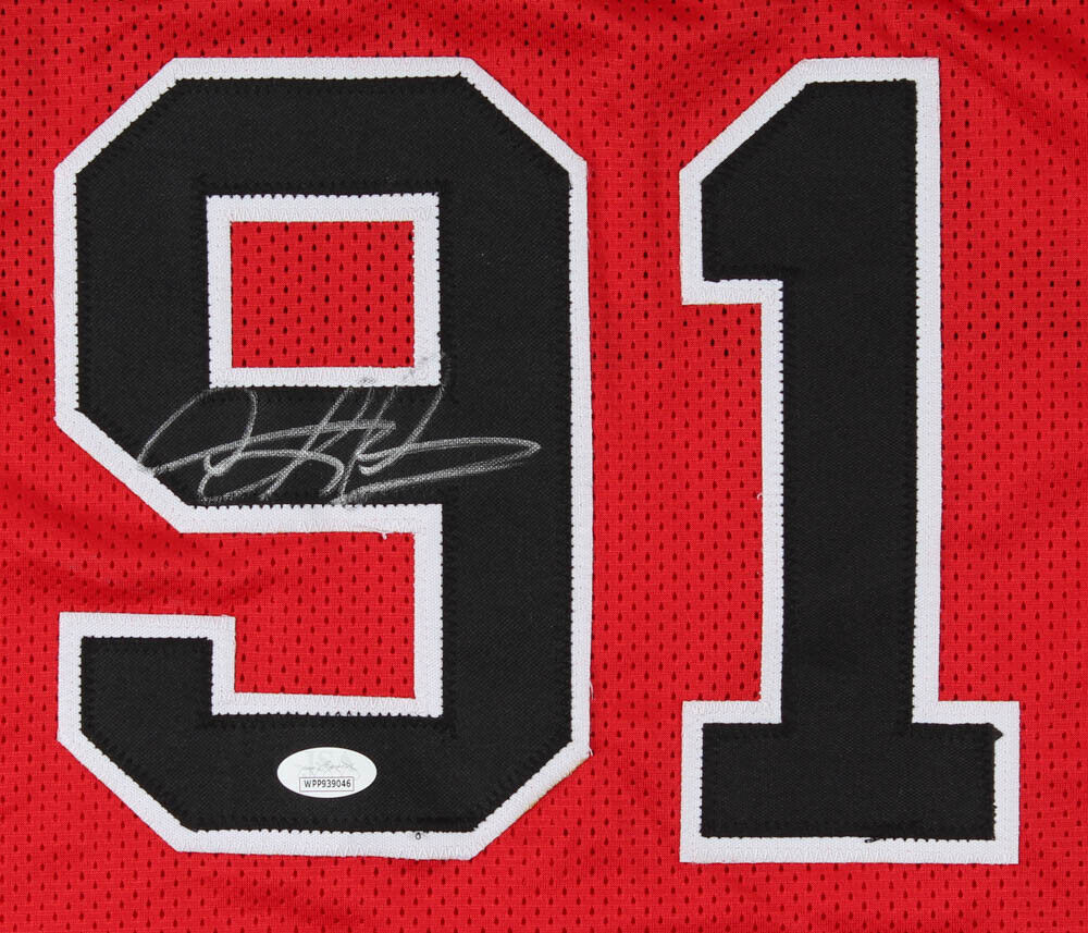 Dennis Rodman Signed Chicago Bulls Jersey (JSA COA) 7xNBA Rebound Champion