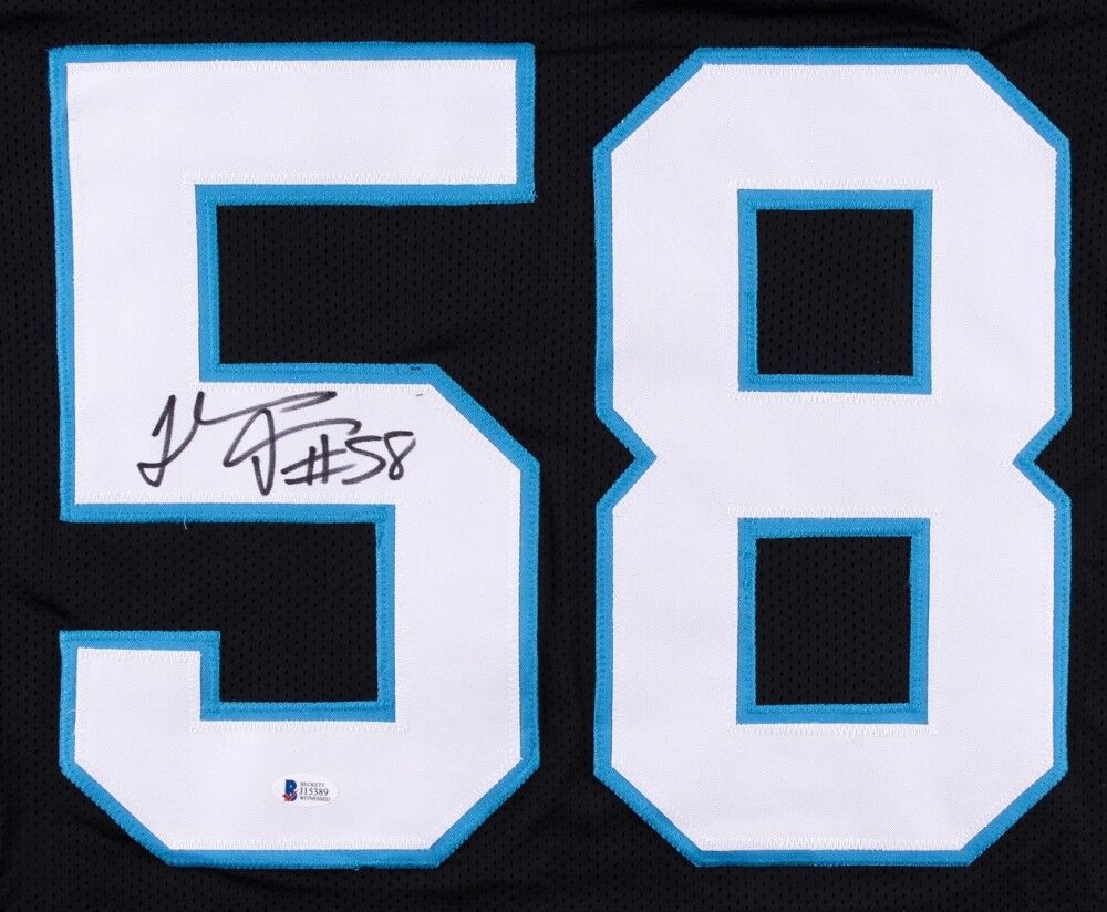 Thomas Davis Sr. Signed Carolina Panthers Jersey (Beckett COA) 3×Pro Bowl L.B.