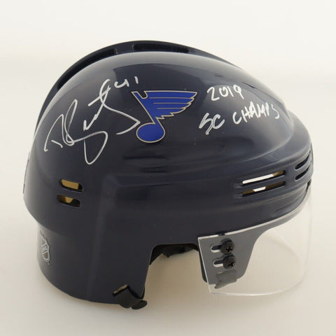 Robert Bortuzzo Signed St Louis Blues Mini Helmet Ins."2019 SC Champs" (PSA COA)