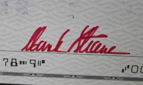 Hank Stram Signed 1979 Bank Check Matted 14x18 Display (SOP COA) Chiefs Coach