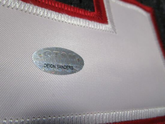 Deion Sanders Signed Atlanta Falcons Reebok NFL Jersey (GTSM Player Hologram)