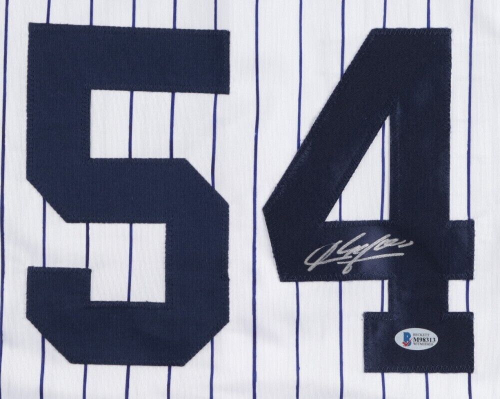 Aroldis Chapman Signed New York Yankees Jersey (Beckett COA) 7xAll Star Pitcher
