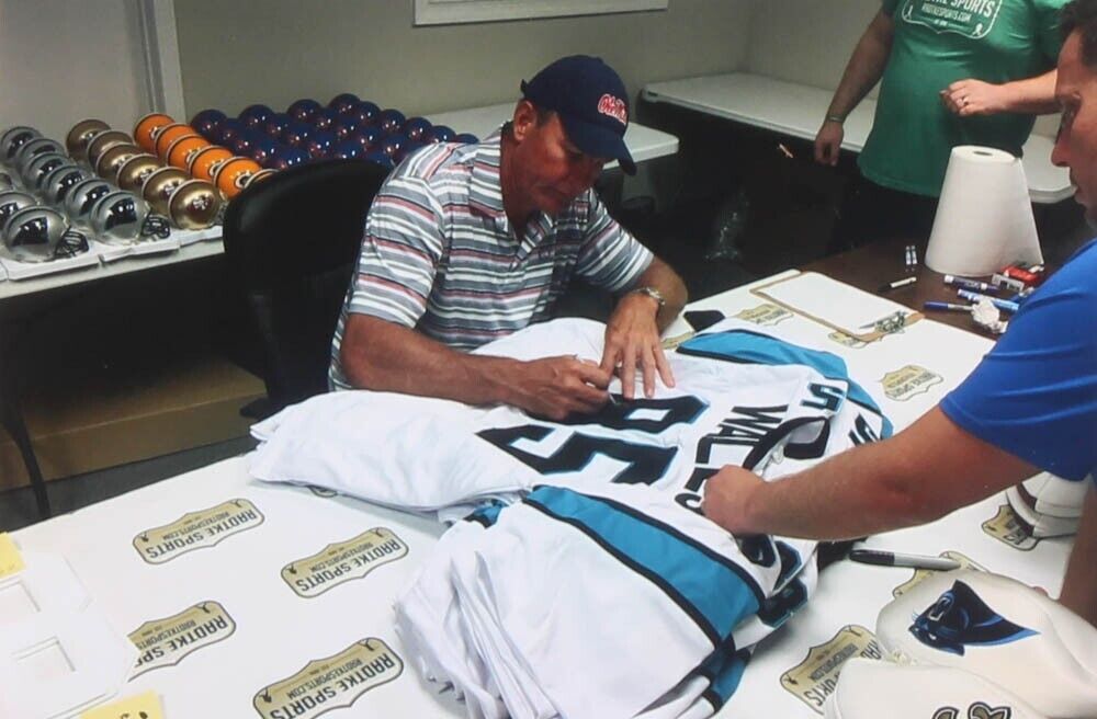 Wesley Walls Signed Carolina Panthers Jersey (Radtke COA) 5xPro Bowl Tight End