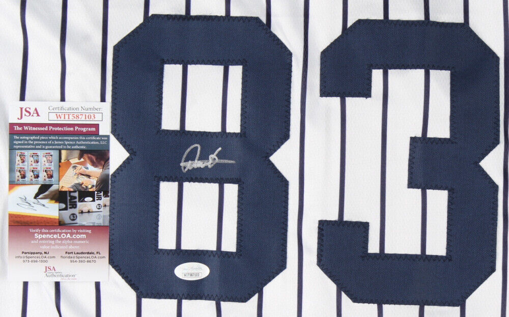 Deivi Garcia Signed New York Yankees Jersey (JSA COA) N.Y. Pitching Prospect