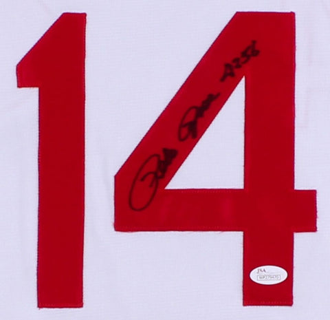 Pete Rose Signed Reds Career Highlight Stat Jersey Inscribed "4256" (JSA COA)