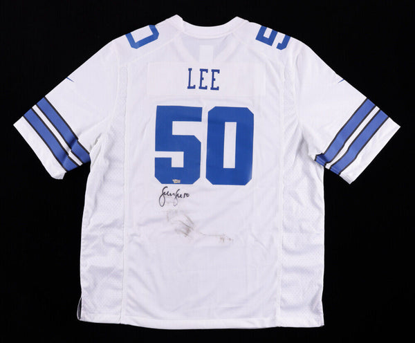 Sean Lee Autographed Navy Blue College Style Jersey- JSA Witnessed Aut –  The Jersey Source