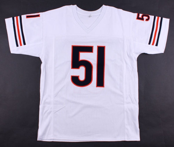 Dick Butkus Autographed pro style Football Jersey White STAT (JSA)