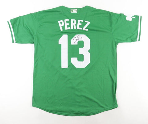 Salvador Perez Signed Kansas City Royals St. Patrick's Day Jersey (JSA COA)
