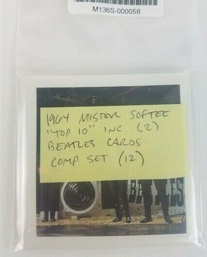 1964 Mister Softee "Top 10" Complete Set of (12) Cards Includes "The Beatles"