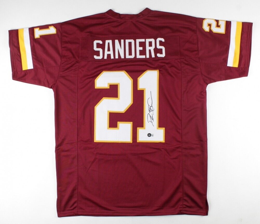 Deion Sanders Signed Washington Redskins Jersey (Beckett COA) All Pro Def. Back